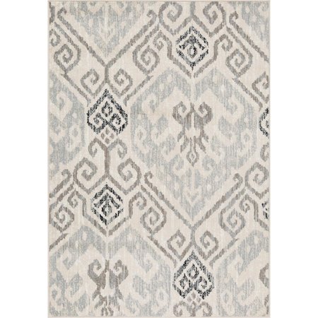 WALL-TO-WALL 8 x 10 ft. Roswell Melody Geometric Rug, Grey WA1802161